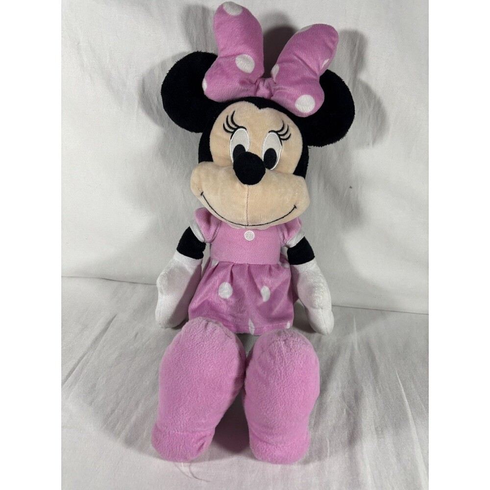 Disney Minnie Mouse Plush Just Play Pink Polka Dot Dress Bow 20in